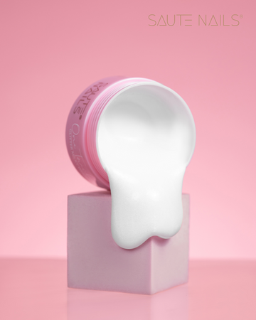 SAUTE NAILS Żel budujący do paznokci ONE TOUCH - GLITTER MILKY WHITE - 30g - MAŁY