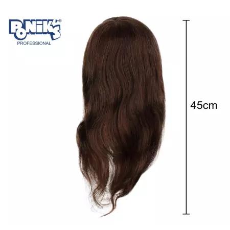 PONIK'S Główka fryzjerska damska Włos naturalny brąz - GL03
