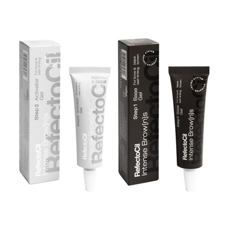 ZESTAW Refectocil do koloryzacji brwi AKTYWATOR + BLACK BROWN - 2x15ml
