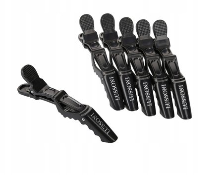 LUSSONI Klipsy fryzjerskie do włosów KROKODYLKI - 6 sztuk - POŁYSK