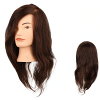 PONIK'S Główka fryzjerska damska Włos naturalny brąz - GL03