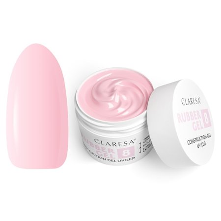 CLARESA Żel budujący do paznokci RUBBER GEL 8 - 45g - ŚREDNI