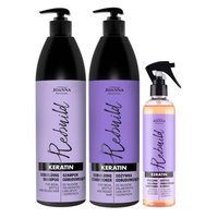 JOANNA Zestaw do włosów zniszczonych KERATIN 2x1000ml + 300ml