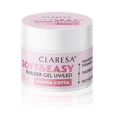 CLARESA Żel budujący do paznokci Soft&Easy PANNA COTTA - 45g