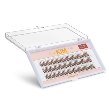 MUA STORE Kępki rzęs jedwabne SLIM KIM V-line - 13mm - BRĄZOWE