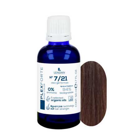 LENDAN Farba do włosów BOND COLOR Plex Forte 7/21 Średni Popielaty Irysowy Blond - 50ml