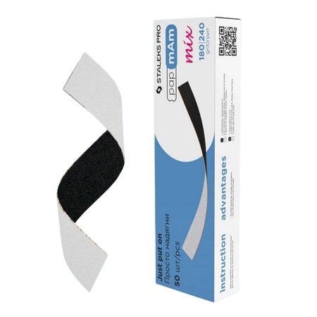 STALEKS Wymienne pilniki białe dwustronne Mix EXPERT 22 180/240 - 50 sztuk - DFCEMix-22-180/240