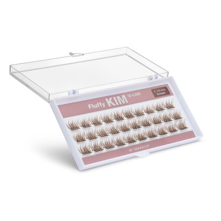 MUA STORE Kępki rzęs FLUFFY KIM W-line skręt C - 10mm - BRĄZOWE