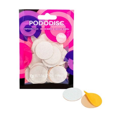 STALEKS Wymienne dyski tarcze pilniki do pedicure #180 PODODISC L 25 mm - 50 sztuk - PDF-25-180w