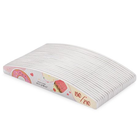 ABA GROUP Pilnik do paznokci PÓŁKSIĘŻYC 180/240 Colorful Cookies - 25 sztuk - 180/240