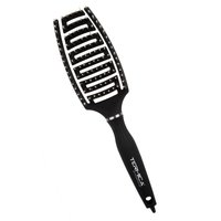 TERMICA Szczotka do rozczesywania włosów FLEX M EVO Nylon + Dzik - CZARNA