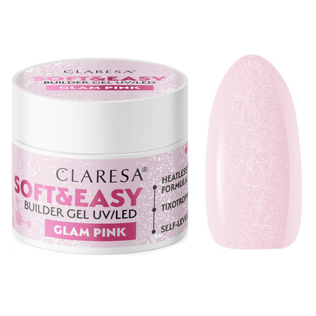 CLARESA Żel budujący do paznokci Soft&Easy GLAM PINK - 45g