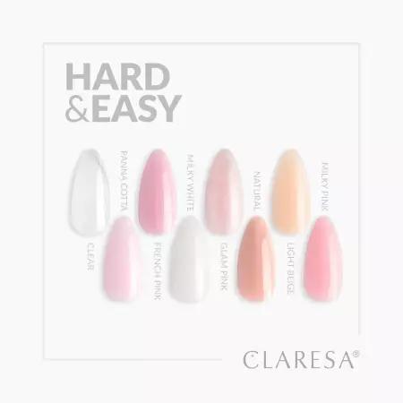 CLARESA Żel budujący do paznokci HARD&EASY - NATURAL - 45g - ŚREDNI