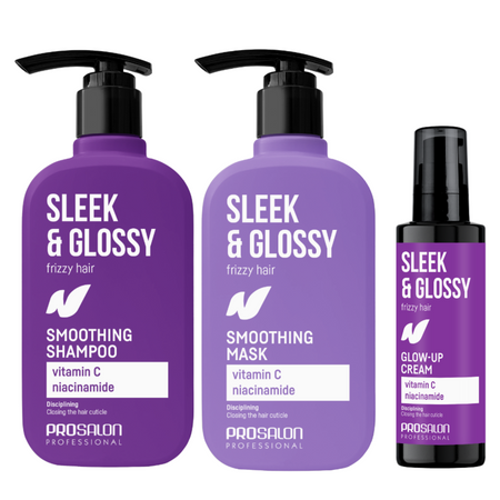 CHANTAL Zestaw wygładzający do włosów SLEEK & GLOSSY - 2x375ml + 100ml