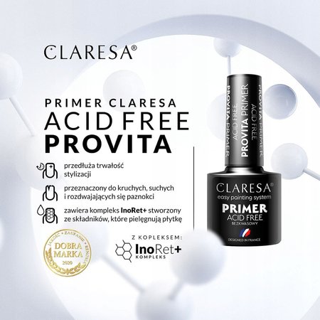 CLARESA Primer witaminowy bezkwasowy do paznokci PROVITA - 5g
