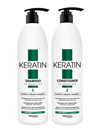CHANTAL PROSALON Zestaw do włosów z keratyną KERATIN - 2x1000ml