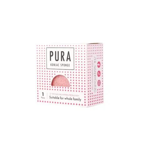 SISTER YOUNG Gąbka do mycia twarzy PURA Konjac Pink/Różowa - 1 sztuka
