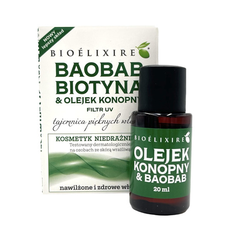 BIOELIXIRE Olejek konopny & Baobab - 20ml