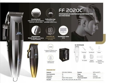 JRL Maszynka do strzyżenia włosów Fresh Fade 2020C Gold - FF 2020C-G