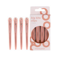 FRAMAR Klipsy fryzjerskie do upinania włosów BIG BITE CLIPS ROSE - 4 sztuki