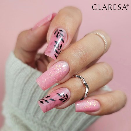 CLARESA Żel budujący do paznokci Soft&Easy GLIMMER PINK - 45g - ŚREDNI