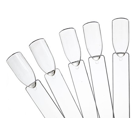 Wzornik wachlarz TRANSPARENTNY na kółku manicure - 50 tipsów