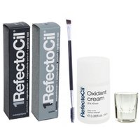 REFECTOCIL Henna Czarna + Grafitowa  + Woda w kremie 3% kieliszek pędzelek