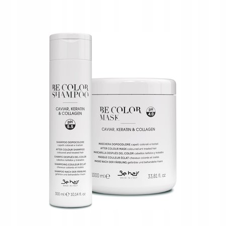 BE HAIR Zestaw do włosów farbowanych - 300ml + 1000ml