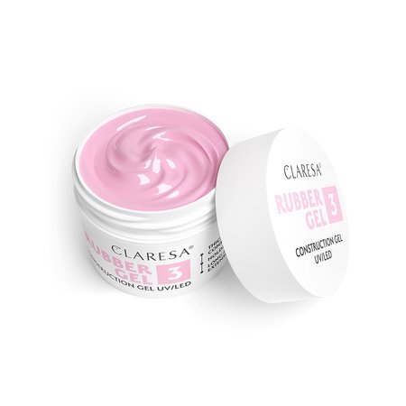 CLARESA Żel budujący do paznokci RUBBER GEL 3 - 45g - ŚREDNI