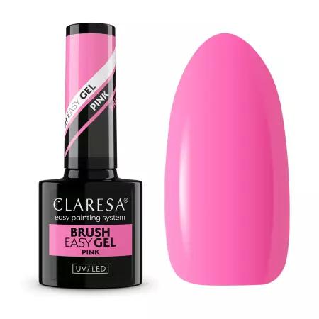 CLARESA Żel w butelce do paznokci BRUSH EASY GEL - PINK - 5g