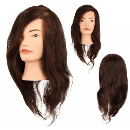 PONIK'S Główka fryzjerska damska Włos naturalny brąz - GL03