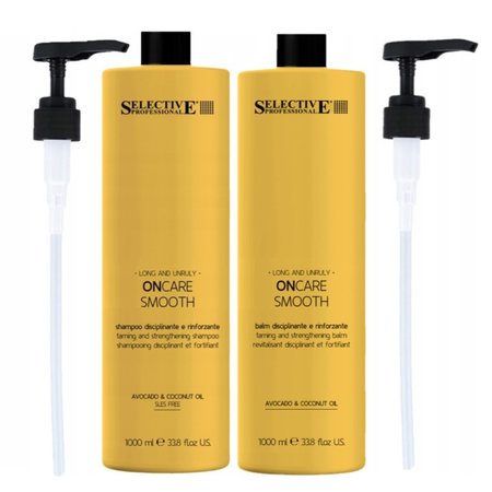 SELECTIVE Zestaw wygładzający do włosów Szampon Odżywka SMOOTH 2x1000ml + pompki