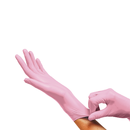 CLARA Rękawiczki nitrylowe jednorazowe RÓŻOWE/PINK - M