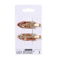 SISTER YOUNG Spinki do włosów LILY - GREEN COFFEE - 2 sztuki