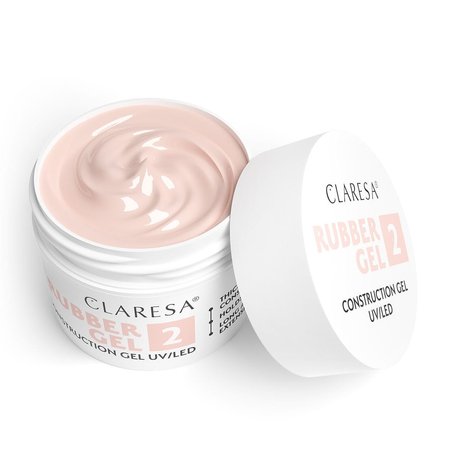 CLARESA Żel budujący do paznokci RUBBER GEL 2 - 45g - ŚREDNI