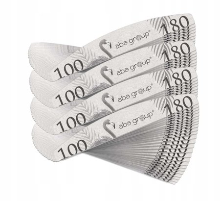 ABA GROUP Pilnik do paznokci ŁÓDKA 100/180 Standard - 100 sztuk (4 opakowania)
