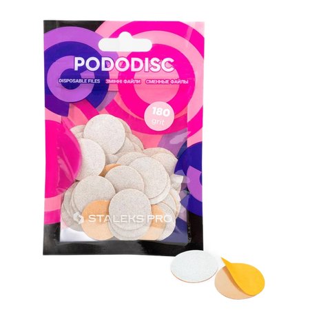 STALEKS Wymienne dyski tarcze pilniki do pedicure #180 PODODISC M 20 mm - 50 sztuk - PDF-20-180w