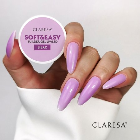 CLARESA Żel budujący do paznokci Soft&Easy LILAC - 90g - DUŻY