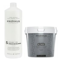 PROXIMUS Zestaw Rozjaśniacz do włosów SILVER BLONDE + Emulsja utleniająca oxydant 1,5%