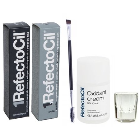 REFECTOCIL Henna Czarna + Grafitowa  + Woda w kremie 3% kieliszek pędzelek