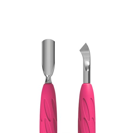STALEKS Kopytko do manicure Gummy z silikonową rękojeścią UNIQ 10 TYPE 4.2  (popychacz wąski zaokrąglony i ostrze wygięte) - PQ-10/4.2