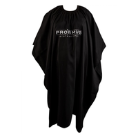 PROXIMUS Peleryna fryzjerska do strzyżenia - Czarna - DUŻY NAPIS