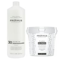 PROXIMUS Zestaw Rozjaśniacz do włosów FLASH BLONDE + Emulsja utleniająca oxydant 9%
