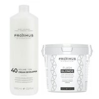 PROXIMUS Zestaw Rozjaśniacz do włosów FLASH BLONDE + Emulsja utleniająca oxydant 12%