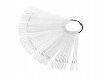 Wzornik wachlarz TRANSPARENTNY na kółku manicure - 50 tipsów