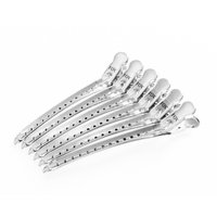 FOX Klipsy fryzjerskie do włosów metalowe srebrne 6 sztuk - 1509580