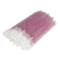 NAIL4U Aplikatory welurowe do błyszczyka - Róż z brokatem - 50 sztuk