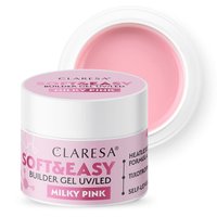 CLARESA Żel budujący do paznokci Soft&Easy MILKY PINK - 45g - ŚREDNI