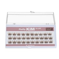 MUA STORE Kępki rzęs FLUFFY KIM W-line skręt C - 12mm - BRĄZOWE