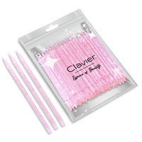 CLAVIER Patyczki do manicure do skórek plastikowe brokat Różowe - 50 sztuk
